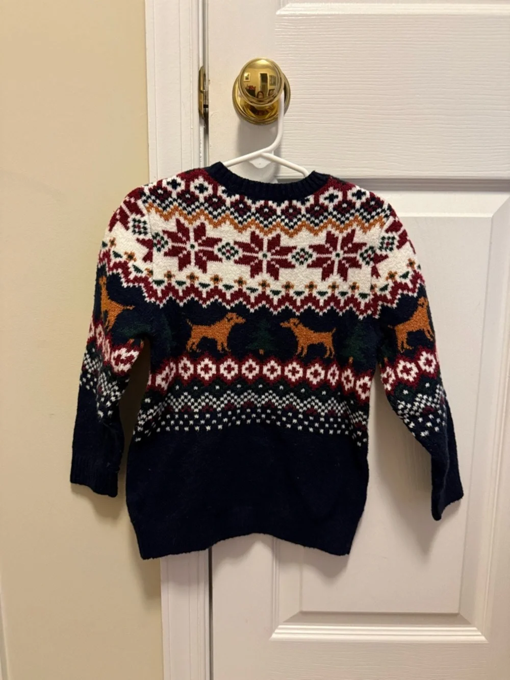 Old Navy Navy Fair Isle Dog Crewneck Sweater size 3T